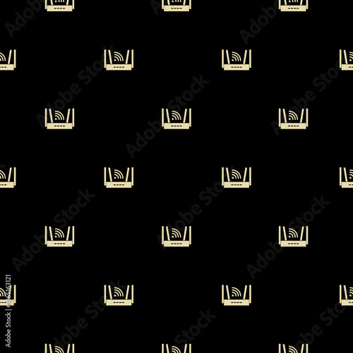 Internet service wireless router seamless pattern isolated on black background