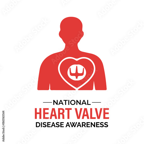 Vector illustration based on the theme of National Heart Valve Disease Awareness Day, observed every February, designed for banner, poster, card, and background use.
