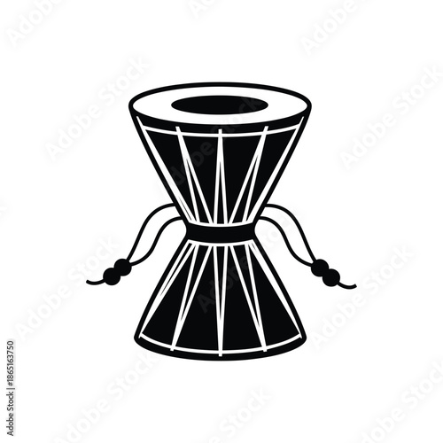 Lord Shiva stylish damaru silhouette icon vector illustration
