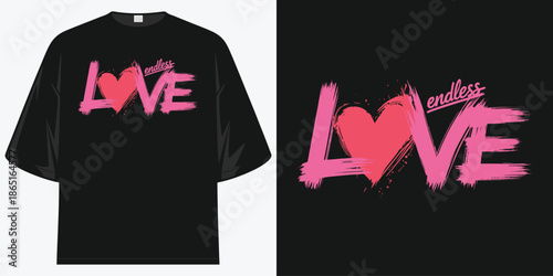 endless love heart graphic design brush stroke distressed grunge vector illustration artwork apparel art print t shirt design vector illustration artwork