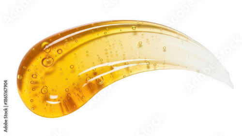 Honey Texture Swatch with Bubbles, Liquid Gold isolated on white transparent background