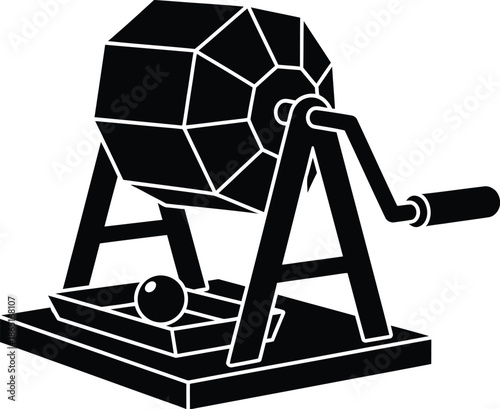 Rotary machine Garapon lottery wheel  promotions, raffles, and events silhouette vector illustration icon