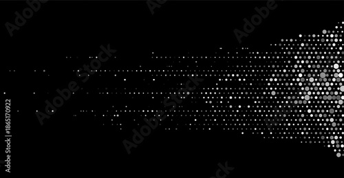 Black white minimal dotted lines abstract futuristic background. Geometric tech concept vector design