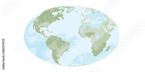 A simple illustration depicting the earth as a globe with landmasses