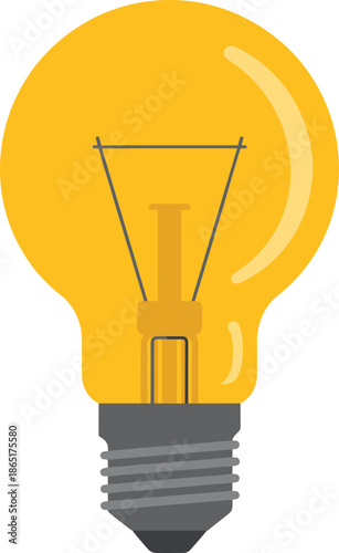 Incandescent light bulb, glowing filament illustration, creative idea symbol, innovation artwork, bright energy design, educational concept image, decorative technology art