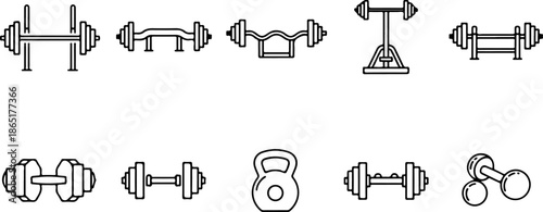 Gym Fitness Icon Set – Workout & Health Vector Symbols