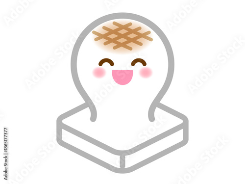 笑顔のお餅のイラスト素材