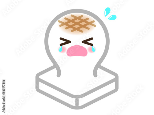 悲しむお餅のイラスト素材