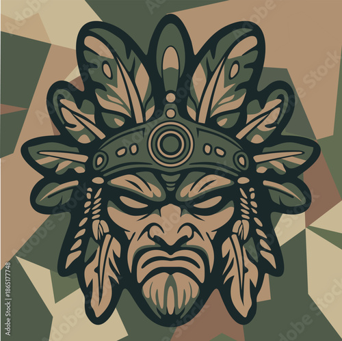 mystical forest spirit mask with leaves-27