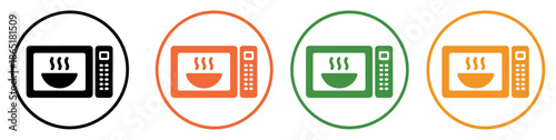 microwave oven icon set vector