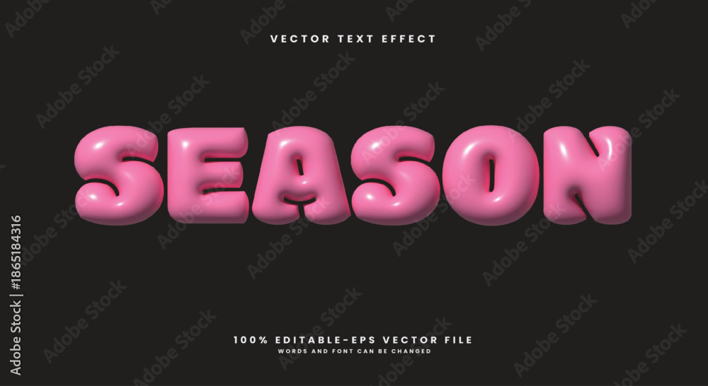 Фотография Season 3d inflated editable text effect Template