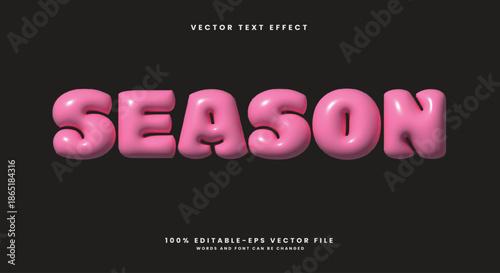 Season 3d inflated editable text effect Template
