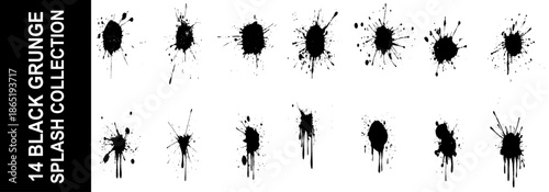 Vector ink splashes. Essential elements for any grunge design. Image material collection drawn by spray vector illustration