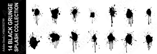 Set of paint splash isolated on white background