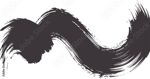 Black ink brushstroke texture with dynamic swirls and rough edges