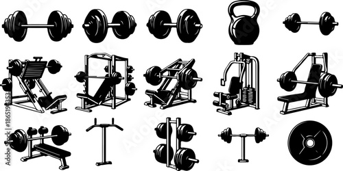 Fitness & Gym Icons Set – Workout and Healthy Lifestyle Symbols