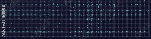 Abstract technology grid with a matrix of lines and dots, visualizing digital data flow and connection.