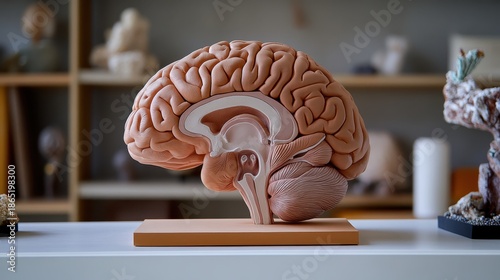 Detailed anatomical model of human brain displayed for study