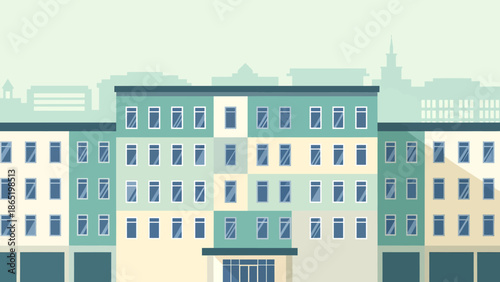Minimalist Modern Home Exterior Flat Design Illustration