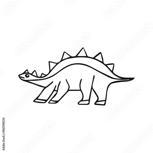 Dinosaur on a white background cartoon drawing