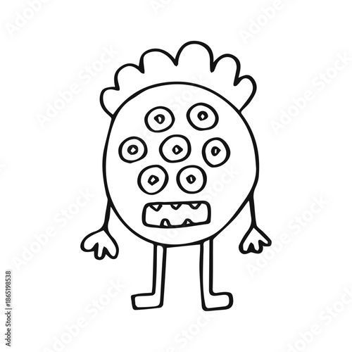 Wallpaper Mural Monster cartoon line art hand drawn Torontodigital.ca