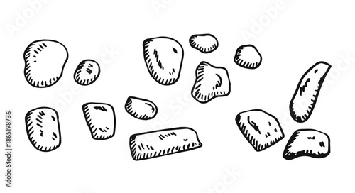 stones shaded pattern on a white background