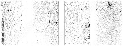 Set of distressed grunge dust black texture.