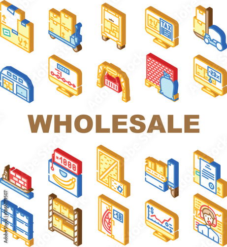 Wholesale Service Collection Icons Set Vector