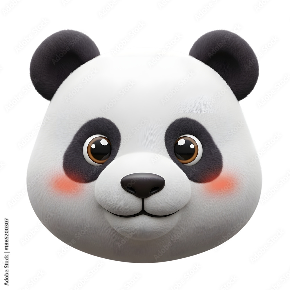 Naklejka premium Cute panda face isolated on transparent background