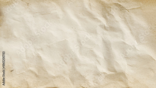 Cream clean crumpled paper background. Horizontal crumpled empty paper template for posters and banners. Vector illustration