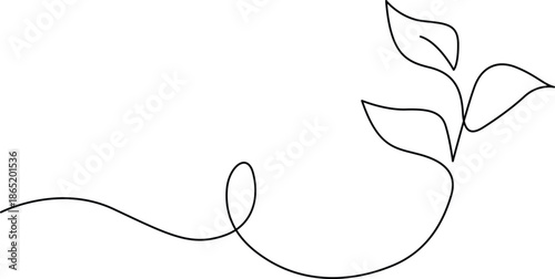 Simple line drawing of a plant Vector