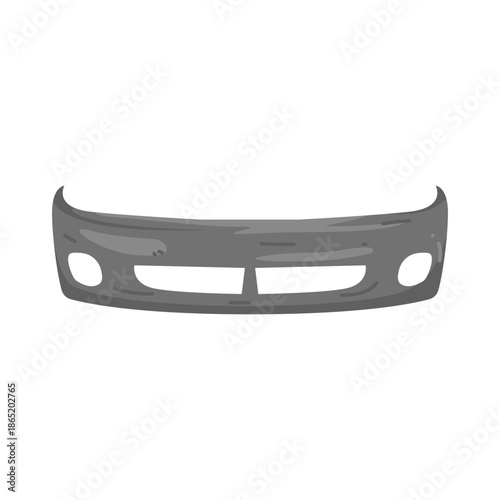 Illustration of Gray Car Bumper  