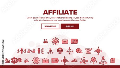 Collection Affiliate Elements Vector Icons Set