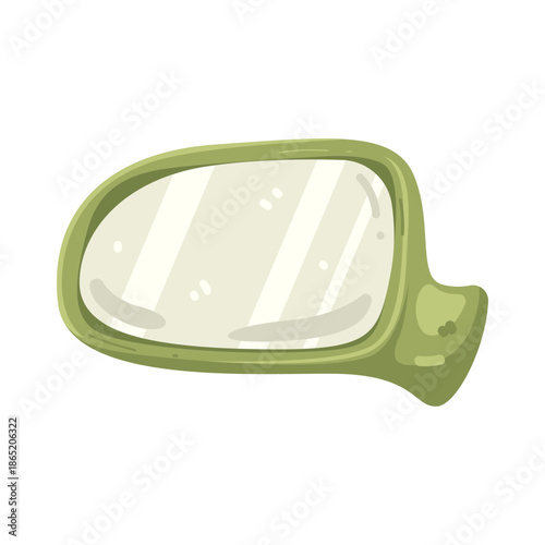 Illustration of Green Car Side Mirror  