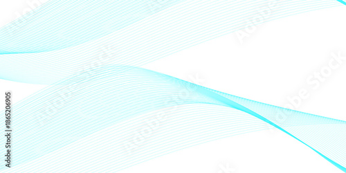 Abstract blue wave lines isolated on white background with flowing curved linear patterns, smooth parallel curves creating elegant motion, balance, and modern technology vector harmony