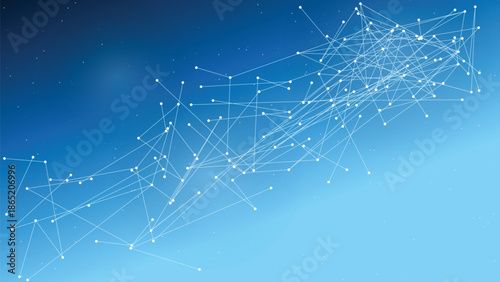 Abstract Blue Futuristic Network with Data Connections