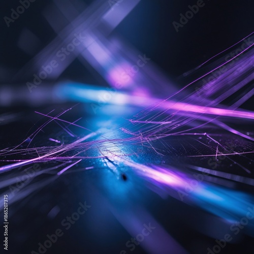 An abstract digital wallpaper design features glowing sparks from a grinder, blending blue laser lines and fractal motion patterns into a high-technology space background with energy waves