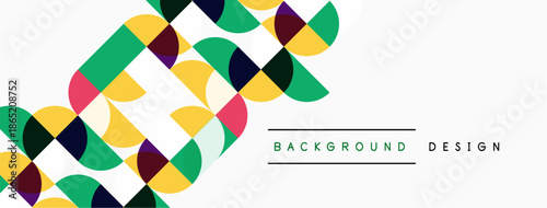 Abstract geometric pattern. Colorful overlapping shapes create dynamic visual texture. Modern design element for backgrounds.