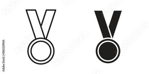 Sports medal icon in filled, thin line, stroke style for website and apps