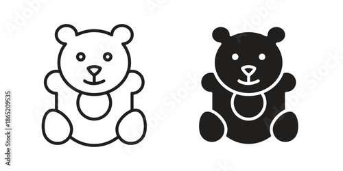 Fotografie Teddy bear icon in filled, thin line, stroke style for website and apps