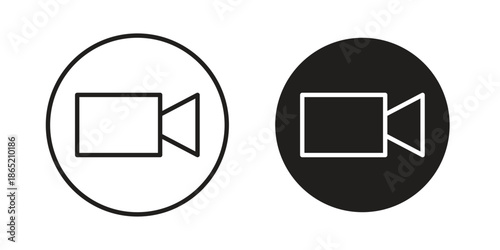 Video call icon in filled, thin line, stroke style for website and apps