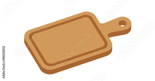 Simple wooden cutting board with a handle and a groove around the edge kitchen