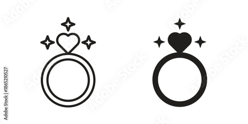 Wedding ring icon in filled, thin line, stroke style for website and apps