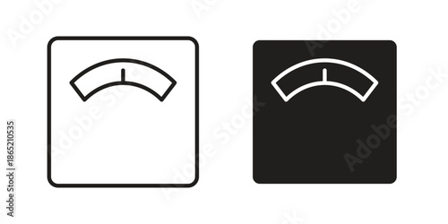 Weight scale icon in filled, thin line, stroke style for website and apps