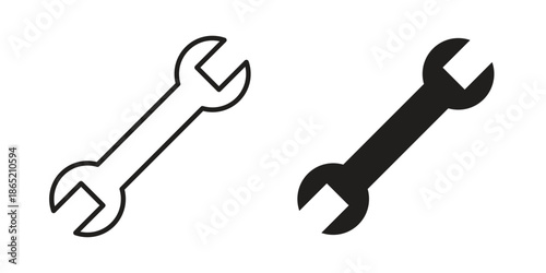 Wrench icon in filled, thin line, stroke style for website and apps
