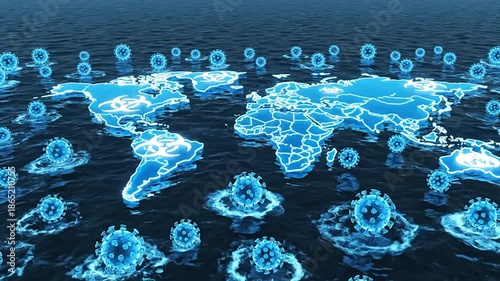 Global Pandemic Virus Outbreak Digital Illustration.