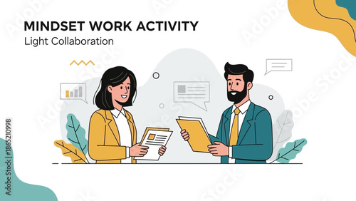 Business Team Collaboration, Mindset Work Activity, Light Discussion, Office Meeting