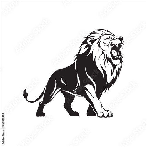 Powerful lion vector illustration representing strength courage and leadership
