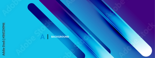 Abstract blue gradient background. Diagonal lines create dynamic visual effect. Text labels indicate artificial intelligence concept. Modern design.