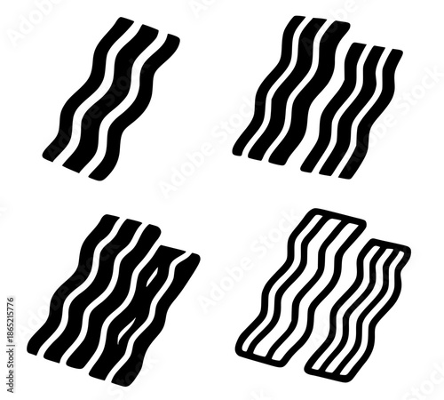 4 tocino illustration icons, silhouettes, transparent background